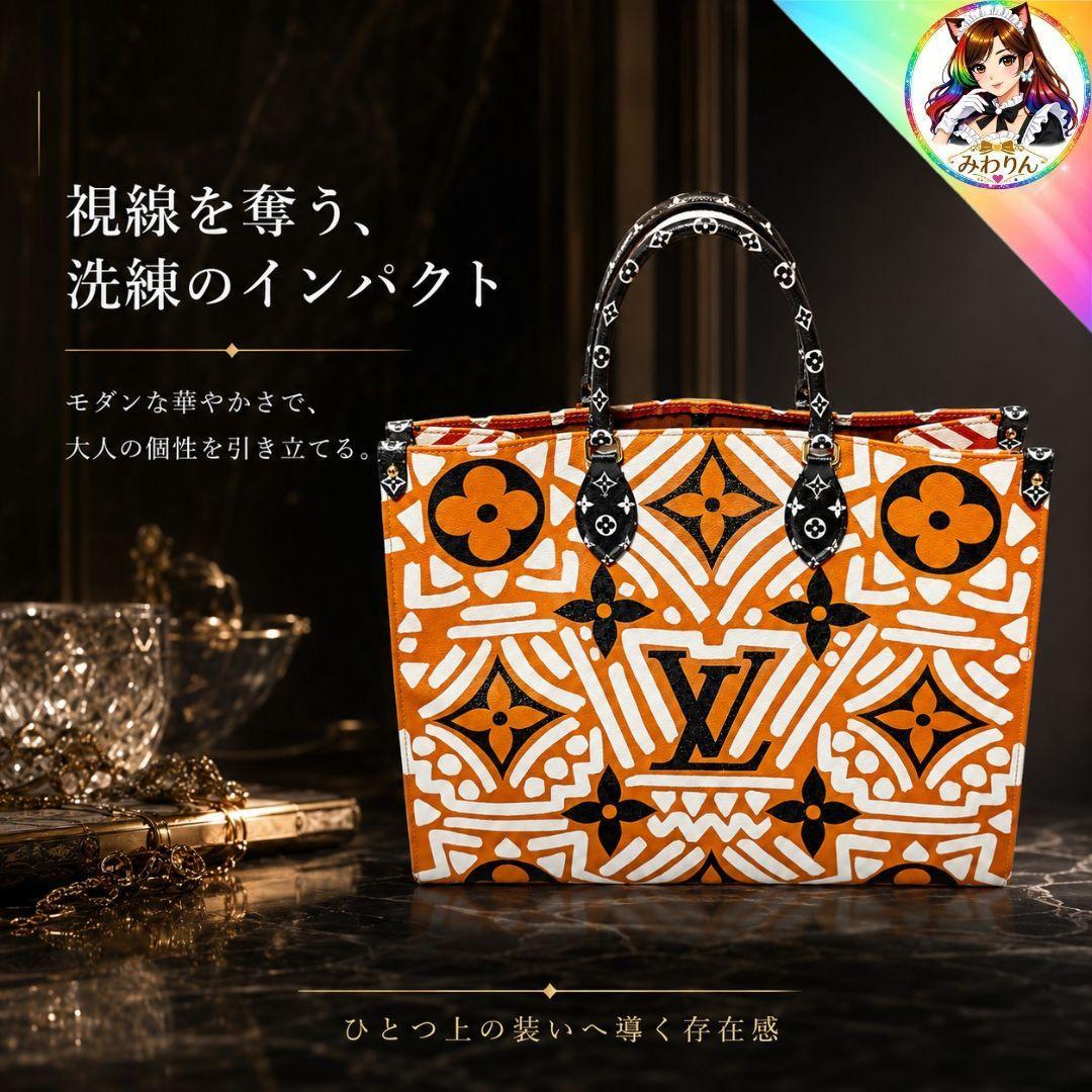 LOUIS VUITTON クラフティ オンザゴー GM トートバッグ オレンジ