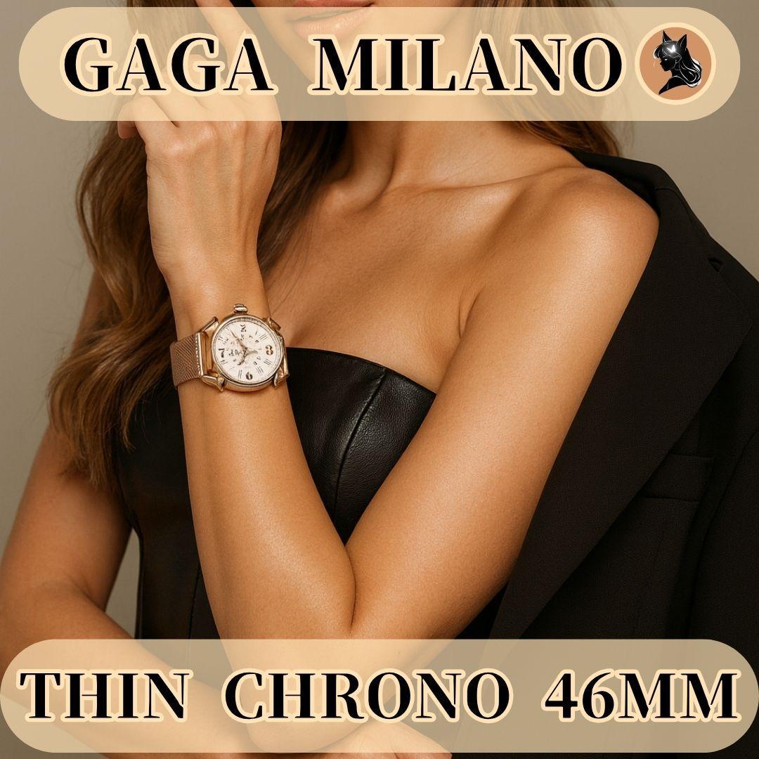 GaGa MILANO ガガ シンクロノ46MM 高級腕時計 ホワイト