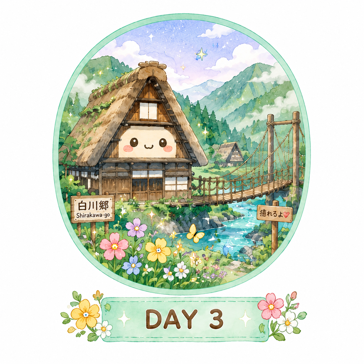 DAY3 白川郷のイラスト