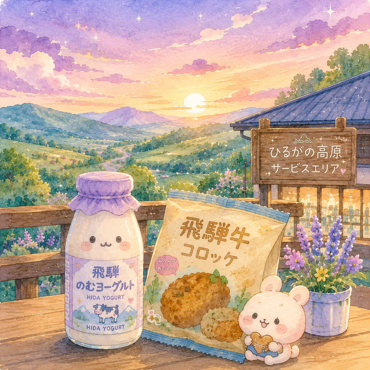 ひるがの高原SAのお土産イラスト